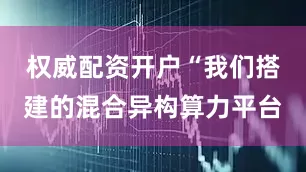 权威配资开户“我们搭建的混合异构算力平台